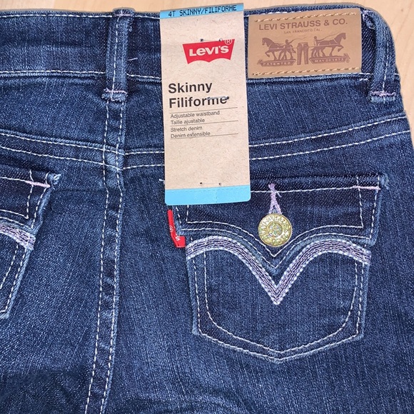LEVI’S SKINNY FILIFORME Girls Jeans sparkle button - Picture 4 of 7